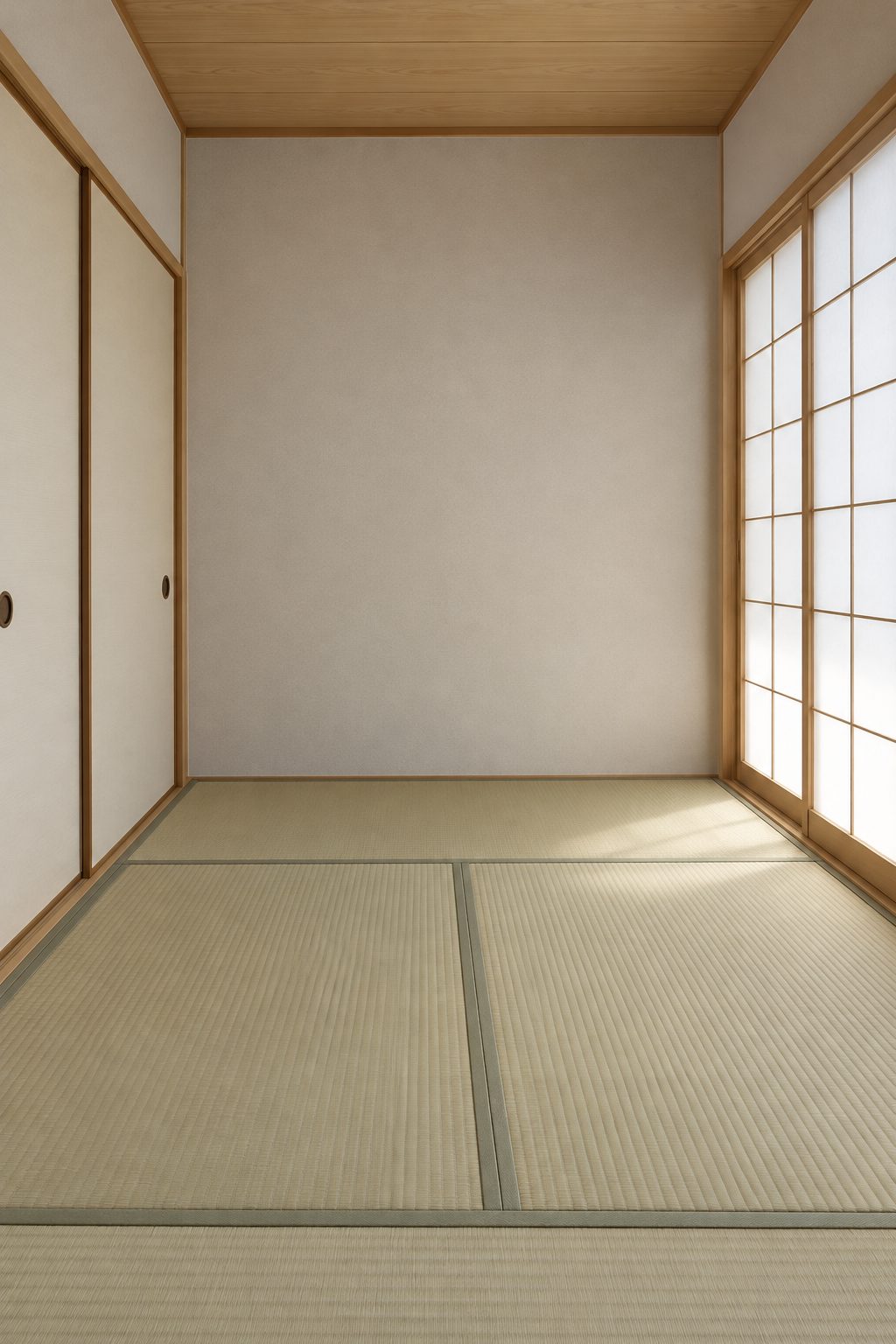ふすまと障子を張り替えた、静かな和室のイメージ写真