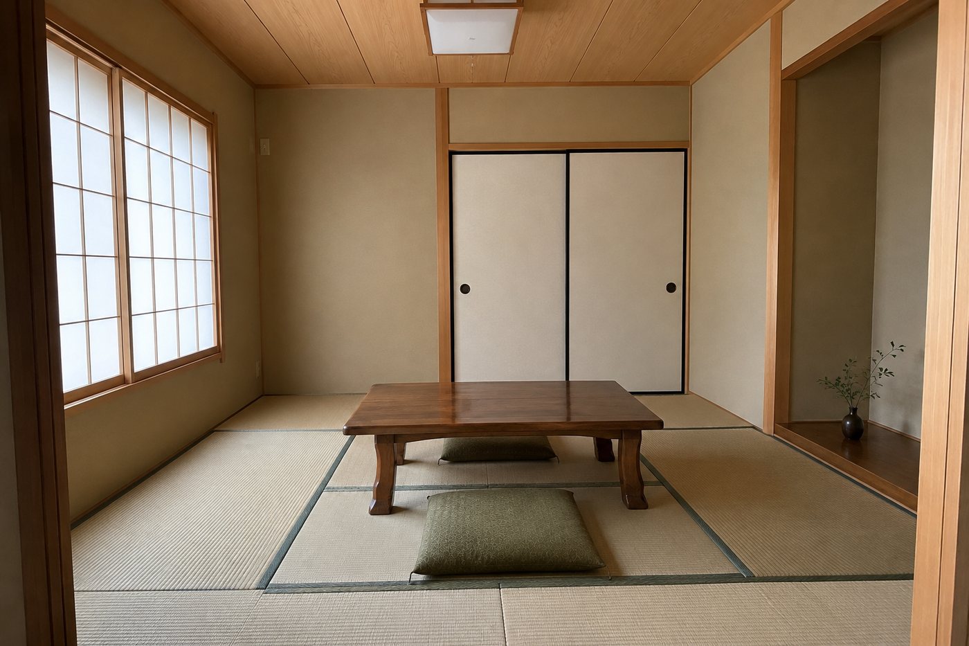 ふすまと障子のある和室のイメージ写真